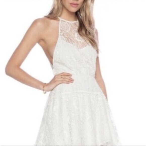 NWT Free People White Lace A-Line Mini Dress | Romantic Grunge Fairy Coquette 8 - Picture 11 of 13